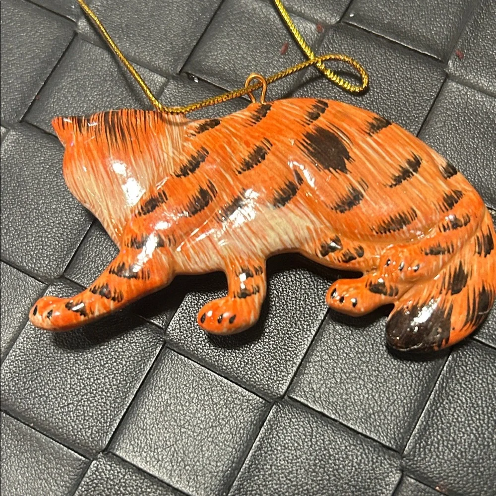Orange and Black Cat Ornament